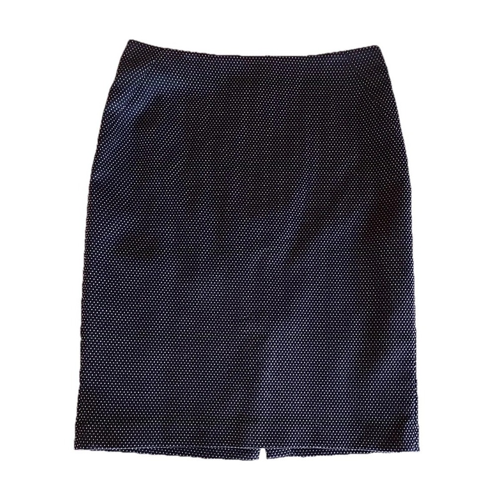 Tommy Hilfiger Womens Pencil Skirt Sz 6 Blue White Polka Dot Lined Preppy Career